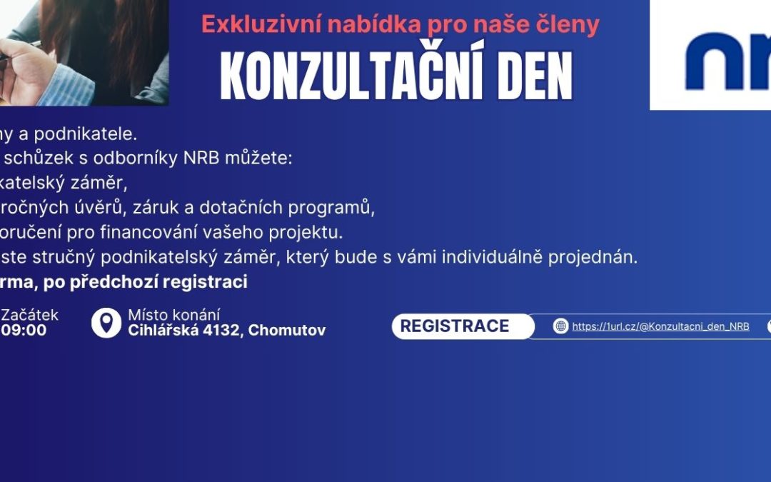 💼Konzultační den pro firmy a podnikatele – NRB – 25.11.2025